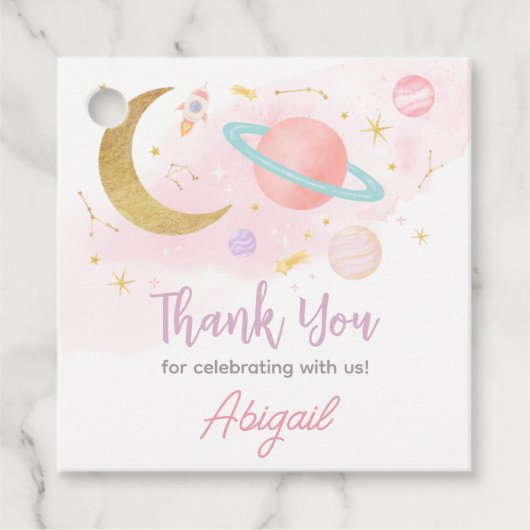 Twee de Maan en Sterren Verjaardagsfeest Plein Bedankjes Labels (Voorkant)
