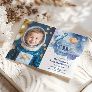Twee de Maan en terug Ruimtefoto 2e verjaardag Kaart