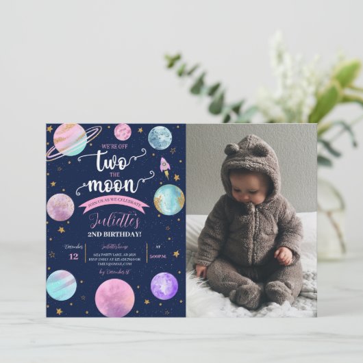 Twee De Maan Foto Kaart (Staand voorkant)