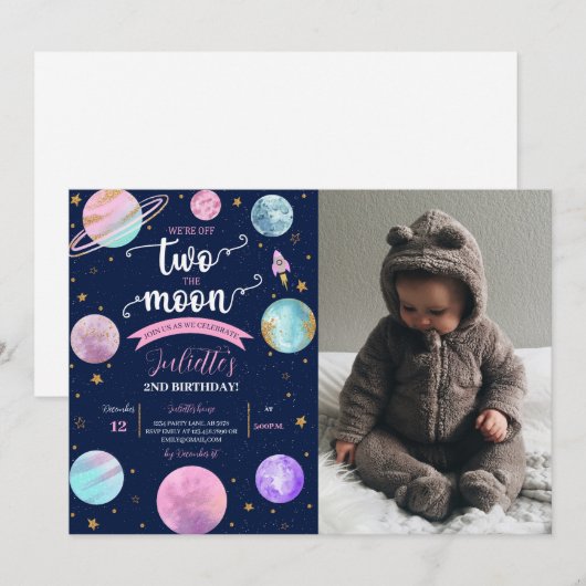 Twee De Maan Foto Kaart (Voorkant / Achterkant)