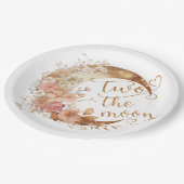 Twee de maan gouden bloemenmeisje 2e verjaardag papieren bordje (Gekanteld)