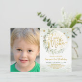 Twee de Maan Groen Goud Neutraal 2e Verjaardag In Kaart (Staand voorkant)