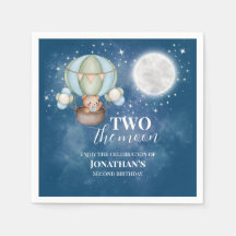 Twee De Maan Jongen Beer Ballon 2e Verjaardag