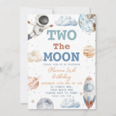 Twee De Maan Jongen Ruimte 2e Verjaardag Kaart (Voorkant)