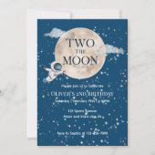 Twee De Maan Jongen Ruimte Astronaut 2e Dag Modern Kaart (Voorkant)