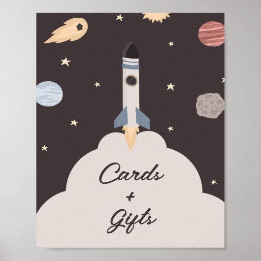 Twee de Maan Kinder Outer Space Kaarten + Cadeaubo Poster (Voorkant)