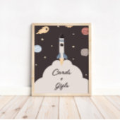 Twee de Maan Kinder Outer Space Kaarten + Cadeaubo Poster
