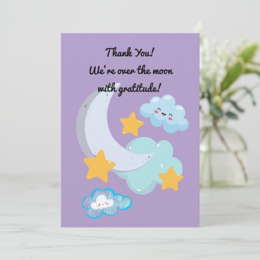 Twee de Maan Leuke Verjaardag foto bedankkaart Kaart (Staand voorkant)