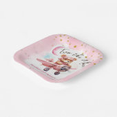 TWEE de maan | Meisje Roze 2e Verjaardag Papier Papieren Bordje (Gebogen)