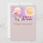 Twee De Maan Meisjes Dieren Ballon 2e Verjaardag Kaart (Achterkant)