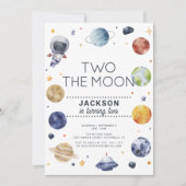 Twee de Maan Modern Galaxy 2e Verjaardag Kaart (Voorkant)