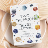 Twee de Maan Modern Galaxy 2e Verjaardag Kaart