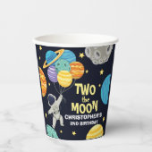 Twee de maan Outer Space Kinder 2e verjaardagsfees Papieren Bekers (Voorkant)