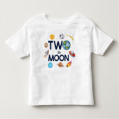 Twee De Maan Outer Space Planet 2e Verjaardagsfees Kinder Shirts (Voorkant)