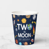 Twee De Maan Outer Space Planet Verjaardagsfeest Papieren Bekers (Achterkant)