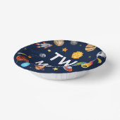 Twee De Maan Outer Space Planet Verjaardagsfeest Papieren Kommen (Gebogen)