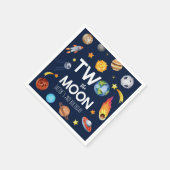 Twee De Maan Outer Space Planet Verjaardagsfeest Servet (Hoek)