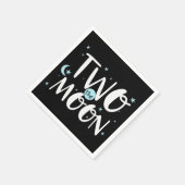 TWEE DE MAAN Rocket Ship Space 2e verjaardagsfeest Servet (Hoek)