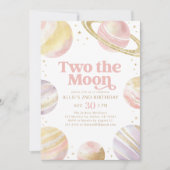 Twee de maan roze en gouden buitenste ruimte verja kaart (Voorkant)