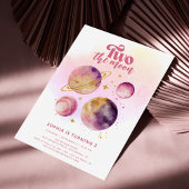 Twee de Maan Roze Meisje 2e Verjaardag Kaart