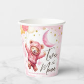 TWEE de maan | roze meisje 2e verjaardag Papieren Bekers (Voorkant)