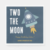 Twee de Maan Ruimteraket 2e Verjaardagsfeestje Servet (Voorkant)