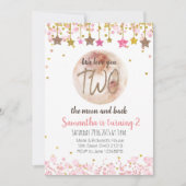 Twee de Maan Verjaardag Uitnodiging 2e verjaardag (Voorkant)