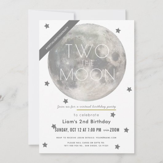 Twee De Maan Witte Zilveren Jongen Virtuele 2e Ver Kaart (Voorkant)