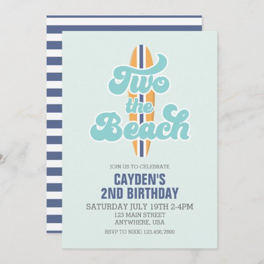 Twee de Strand Surfboard Beach 2e Verjaardag Kaart (Voorkant / Achterkant)