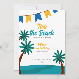 Twee de Strand zomer schattige 2e verjaardag uitno Feestdagenkaart