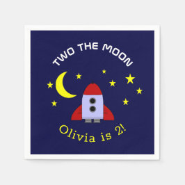 Twee: de tweede verjaardag van het raketschild van servet