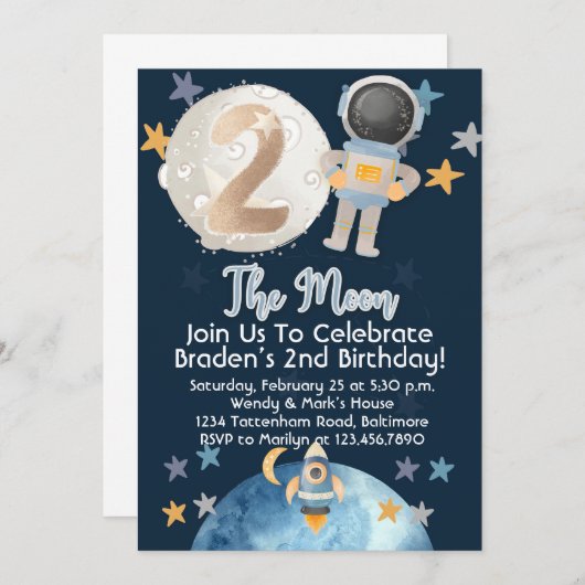 Twee de Uitnodiging van de Dagen van de Ruimtevaar (Voorkant / Achterkant)