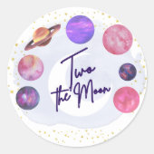 Twee de Uitnodiging van de Maan 2de van de Dag Edi Ronde Sticker (Voorkant)