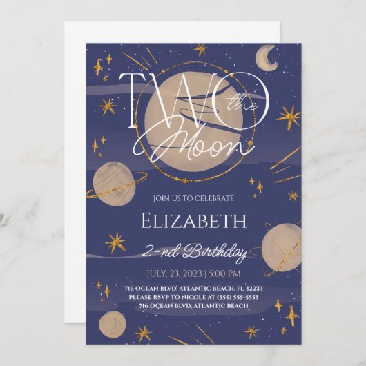 Twee de uitnodiging van de Maan Galaxy (Voorkant / Achterkant)