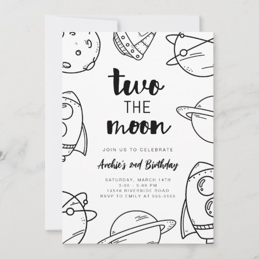 Twee de uitnodiging van de Moon Birthday (Voorkant)
