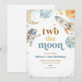 Twee de uitnodiging van de Moon Birthday Party (Voorkant / Achterkant)