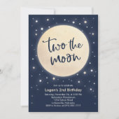 Twee de uitnodiging van de Moon Birthday Party (Voorkant)