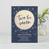 Twee de uitnodiging van de Moon Birthday Party (Staand voorkant)