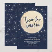 Twee de uitnodiging van de Moon Birthday Party (Voorkant / Achterkant)