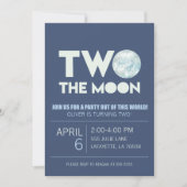 Twee de uitnodiging van de Moon Birthday Party (Voorkant)
