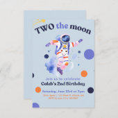 Twee de uitnodiging van de Moon Birthday Party (Voorkant / Achterkant)