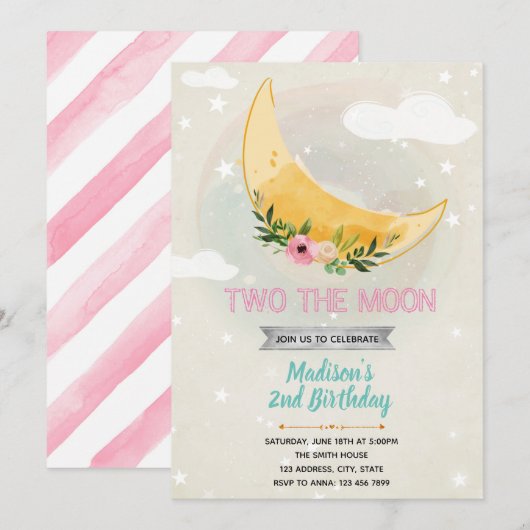 Twee: de uitnodiging voor het modairmeisje onder h (Voorkant / Achterkant)