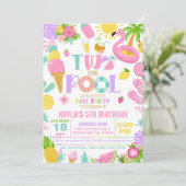 TWEE de uitnodiging voor het verjaardagsfeest van  (Staand voorkant)