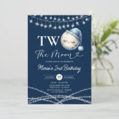Twee De Verjaardag van de Maan Partij String Light Kaart (Staand voorkant)