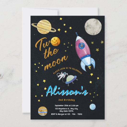 Twee De Verjaardag Van De Waterverf Van De Maan In Kaart (Voorkant)