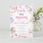 Twee de verjaardag van het maanmeisje kaart (Staand voorkant)
