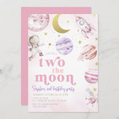 Twee De Verjaardagsmeisje van de Maan Zilver Kaart (Voorkant / Achterkant)