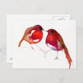 Twee de Vogels 2014 van weinig Inkt Briefkaart (Voorkant / Achterkant)