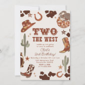 Twee de West cowboy 2e foto Verjaardagsfeest Kaart (Voorkant)