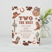 Twee de West cowboy 2e foto Verjaardagsfeest Kaart (Staand voorkant)